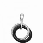 DEF 925 silver ceramic pendant with cubic zirconium