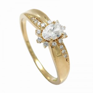 18k Gold plated ring with cubic zirconium