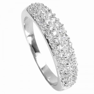 925 silver ring with cubic zirconium rhodium plated