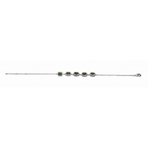 925 silver bracelet with cubic zirconium rhodium plated