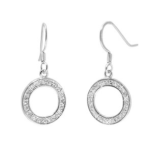 925 silver earrings with cubic zirconium rhodium plated