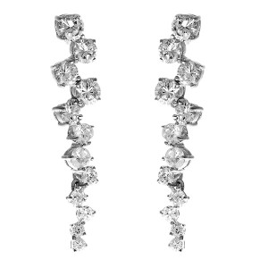 925 silver earrings with cubic zirconium rhodium plated