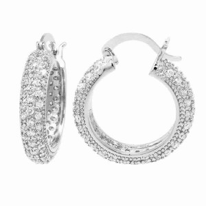 925 silver earrings with cubic zirconium rhodium plated