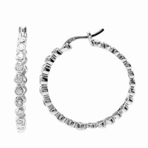 925 silver earrings with cubic zirconium rhodium plated