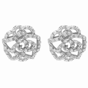 925 silver earrings with cubic zirconium rhodium plated