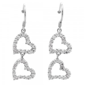 925 silver earrings with cubic zirconium rhodium plated