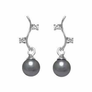925 silver earrings with cubic zirconium rhodium plated