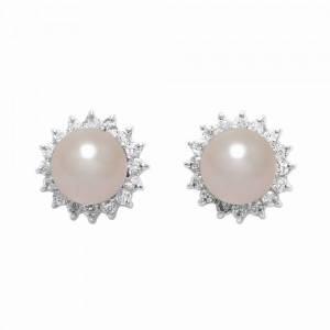 925 silver earrings with cubic zirconium rhodium plated