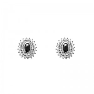 925 silver earrings with cubic zirconium rhodium plated
