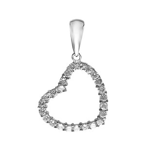 925 silver pendant with cubic zirconium rhodium plated