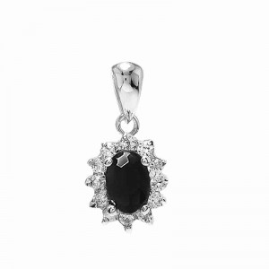 925 silver pendant with cubic zirconium rhodium plated
