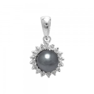 925 silver pendant with cubic zirconium rhodium plated