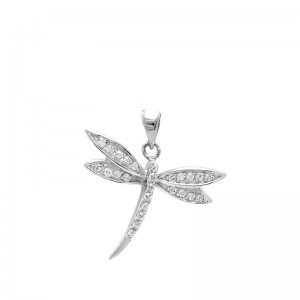 925 silver pendant with cubic zirconium rhodium plated
