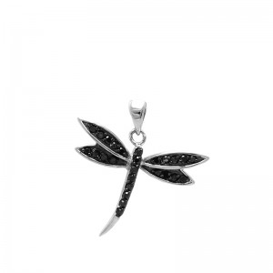 925 silver pendant with cubic zirconium rhodium plated