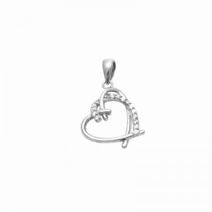 925 silver pendant with cubic zirconium rhodium plated