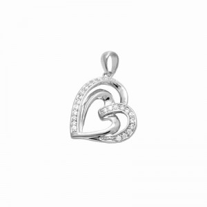 925 silver pendant with cubic zirconium rhodium plated