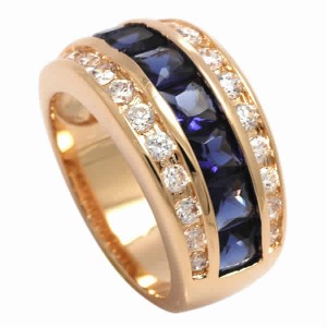 18k Gold plated ring with cubic zirconium