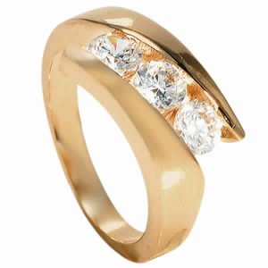 18k Gold plated ring with cubic zirconium