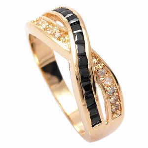 18k Gold plated ring with cubic zirconium