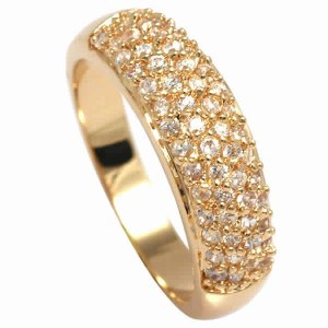 18k Gold plated ring with cubic zirconium