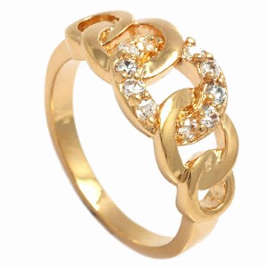 18k Gold plated ring with cubic zirconium