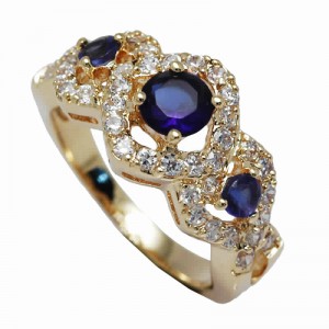 18k Gold plated ring with cubic zirconium