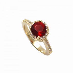 18k Gold plated ring with cubic zirconium 