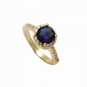 18k Gold plated ring with cubic zirconium