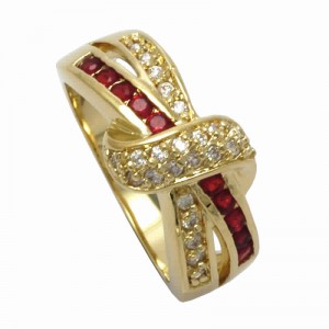 18k Gold plated ring with cubic zirconium