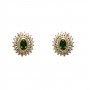 light stone, emerald, 18k Gold plated earrings with cubic zirconium