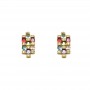 multicolour, 18k Gold plated earrings with cubic zirconium