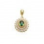 light stone, emerald,18k Gold plated pendant with cubic zirconium 