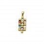 multicolour, 18k Gold plated pendant with cubic zirconium