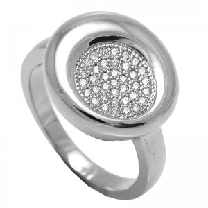 925 silver ring with cubic zirconium rhodium plated
