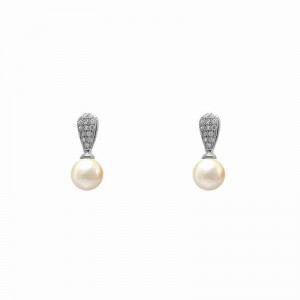 925 silver earrings with cubic zirconium rhodium plated