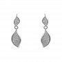 Double drop, 925 silver earrings with cubic zirconium rhodium plated
