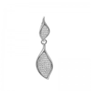  Double Drop, 925 silver pendant with cubic zirconium rhodium plated