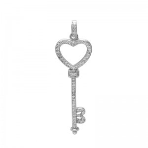 925 silver pendant with cubic zirconium rhodium plated