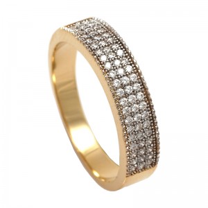 18k Gold plated ring with cubic zirconium