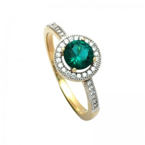 18k Gold plated ring with cubic zirconium