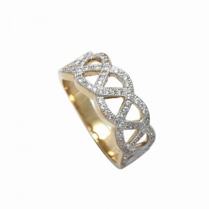 18k Gold plated ring with cubic zirconium