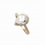Teardrop 18k Gold plated ring with cubic zirconium