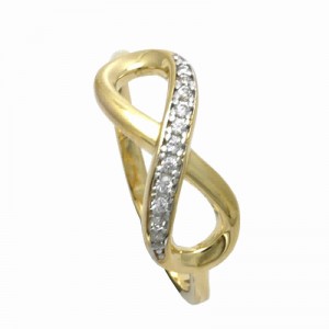 18k Gold plated ring with cubic zirconium