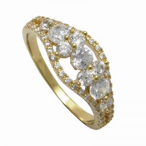 18k Gold plated ring with cubic zirconium