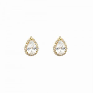 Teardrop 18k Gold plated earrings with cubic zirconium