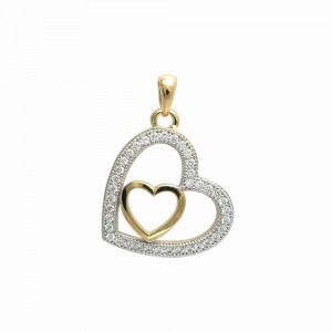 18k Gold plated pendant with cubic zirconium