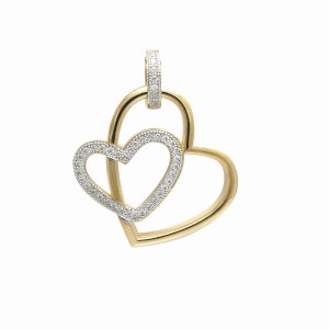 18k Gold plated pendant with cubic zirconium