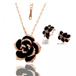 Black Rose Austrian crystal set